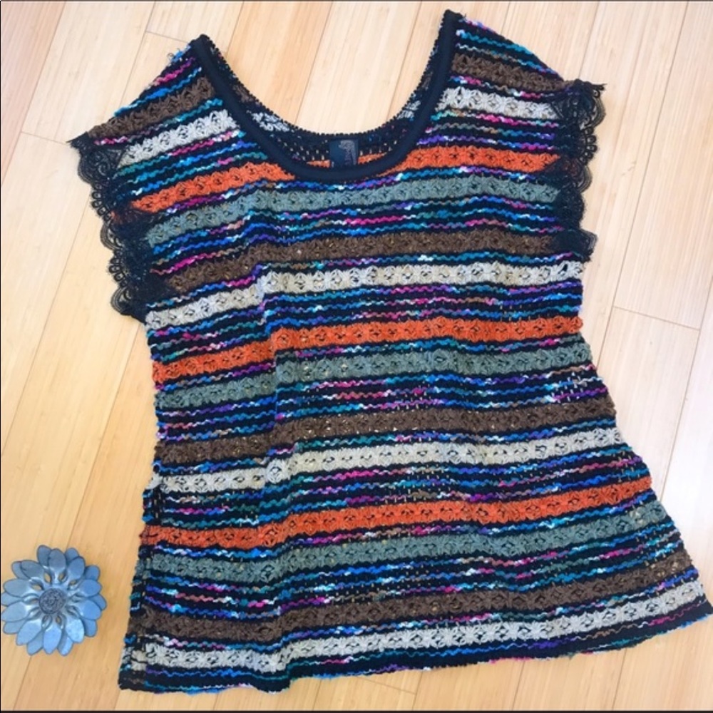 Free People Colorful Tunic Sweater